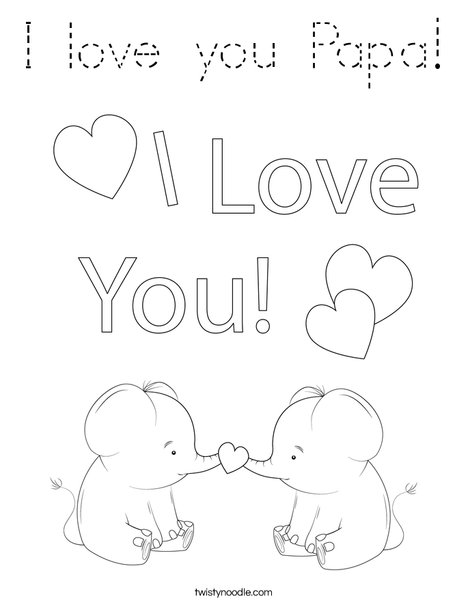 Happy Father's Day Giraffes Coloring Page