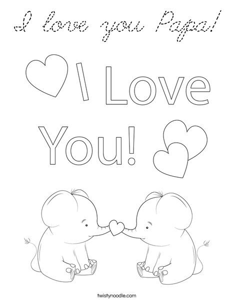 Happy Father's Day Giraffes Coloring Page