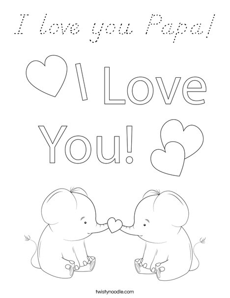 Happy Father's Day Giraffes Coloring Page