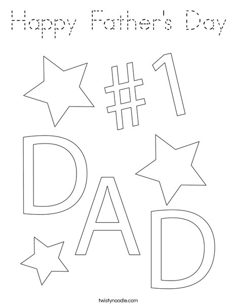 #1 Dad Coloring Page