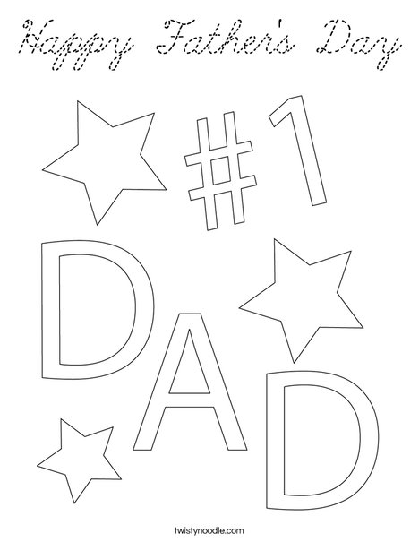 #1 Dad Coloring Page