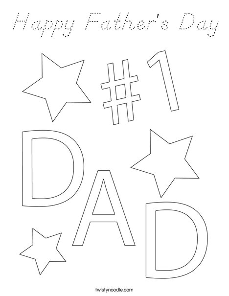 #1 Dad Coloring Page