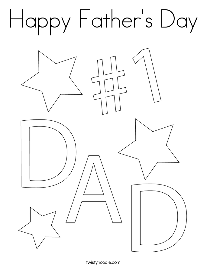 Happy Father's Day Coloring Page - Twisty Noodle