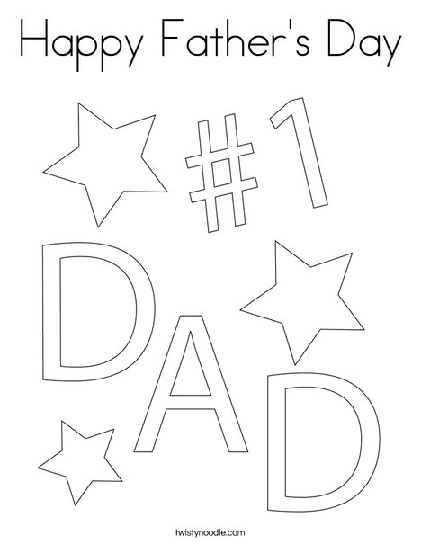 #1 Dad Coloring Page