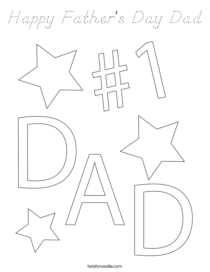 Happy Father's Day Dad Coloring Page