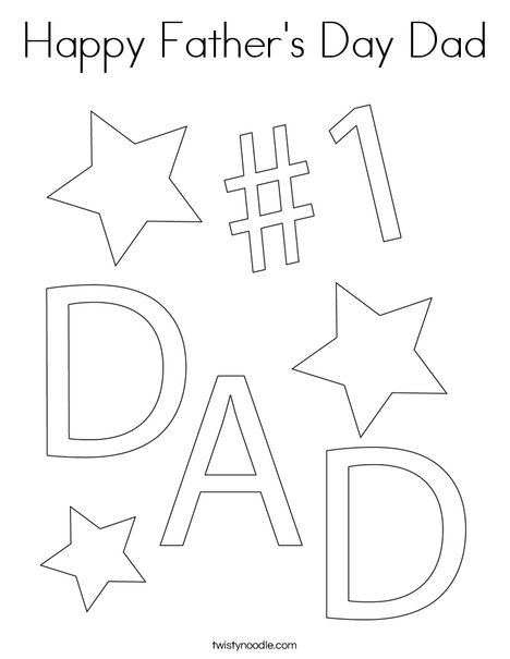 #1 Dad Coloring Page
