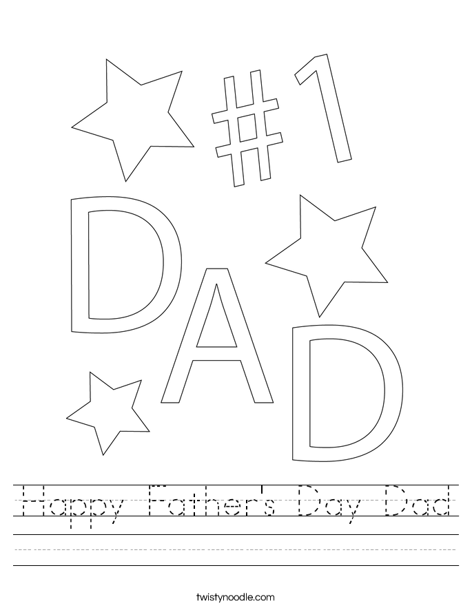 Happy Father's Day Dad Worksheet - Twisty Noodle