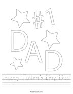 Happy Father's Day Dad Handwriting Sheet