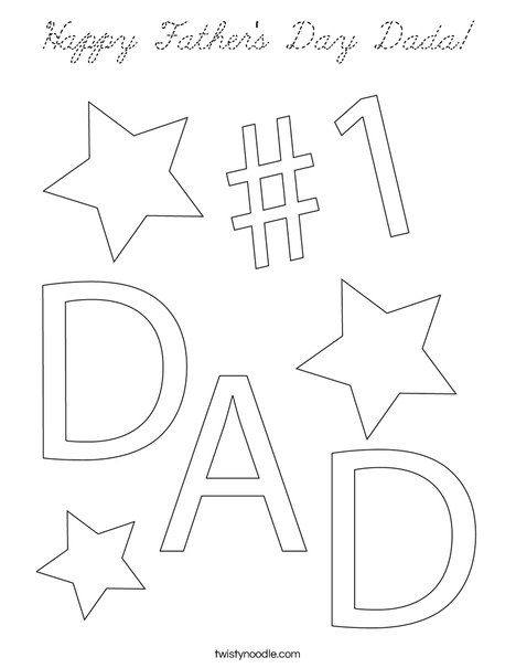 #1 Dad Coloring Page