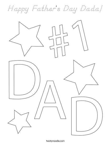 #1 Dad Coloring Page