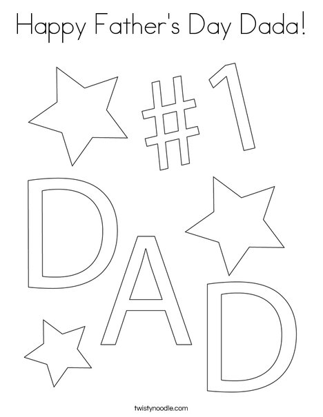 #1 Dad Coloring Page