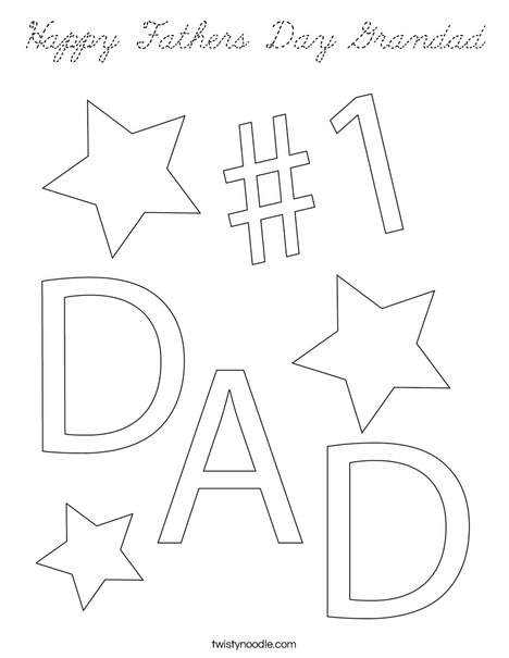 #1 Dad Coloring Page