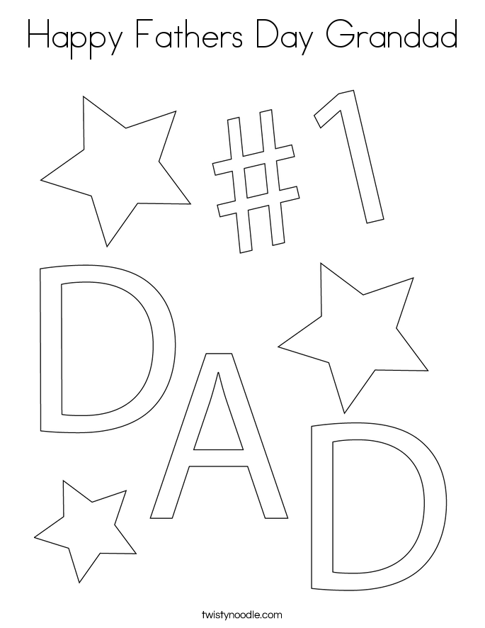Happy Fathers Day Grandad Coloring Page