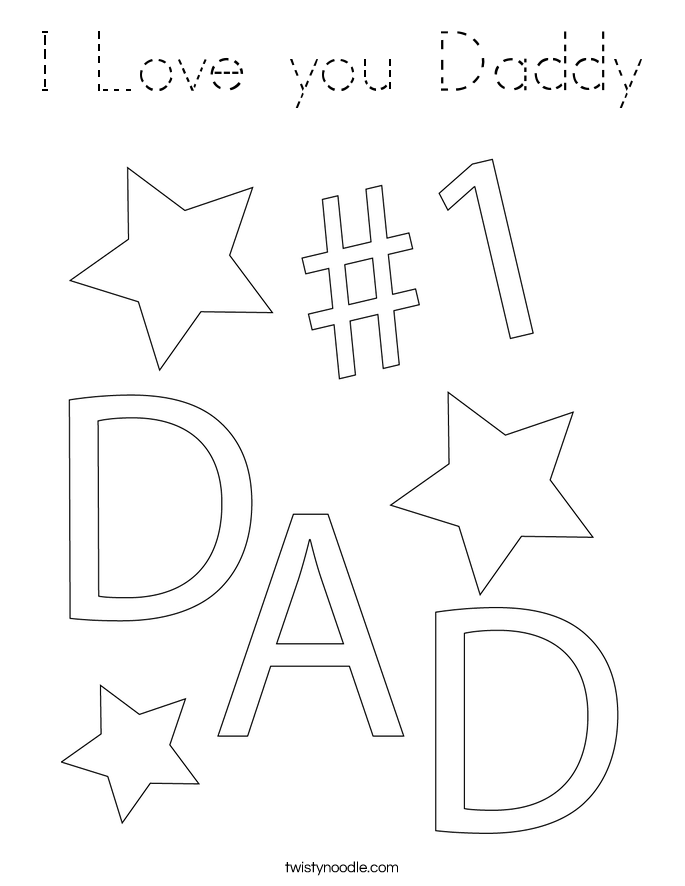 I Love you Daddy Coloring Page