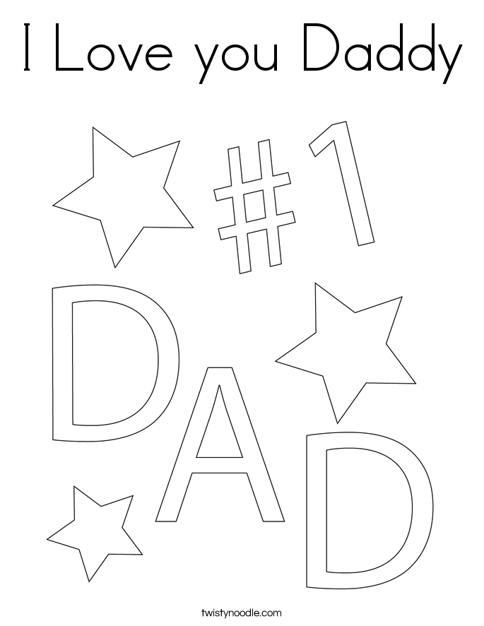 I Love you Daddy Coloring Page