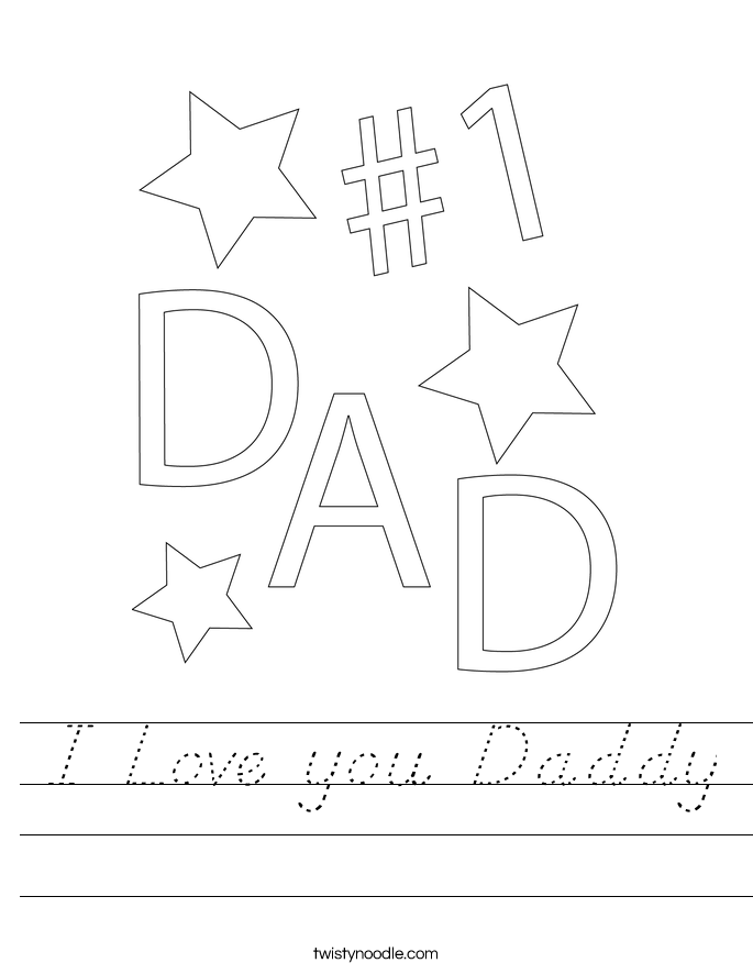 I Love you Daddy Worksheet