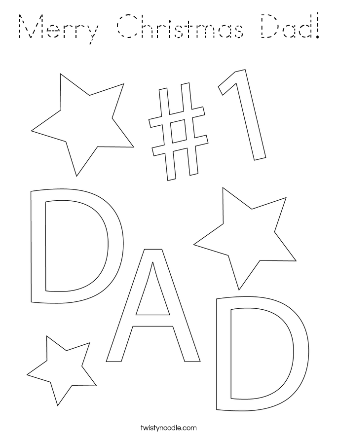 Merry Christmas Dad! Coloring Page