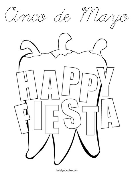 Happy Fiesta Peppers Coloring Page