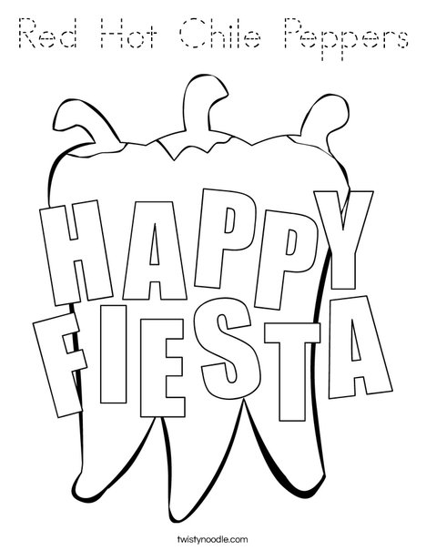 Happy Fiesta Peppers Coloring Page