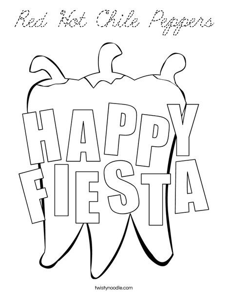 Happy Fiesta Peppers Coloring Page