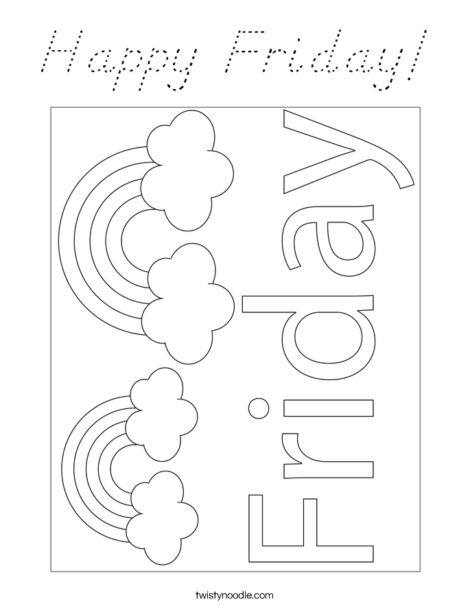 Happy Friday! Coloring Page