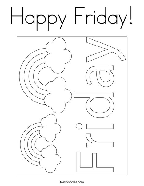 Happy Friday! Coloring Page