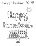 Happy Hanukkah 2019 Coloring Page