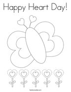 Happy Heart Day Coloring Page