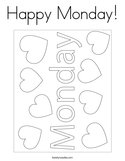 Happy Monday Coloring Page