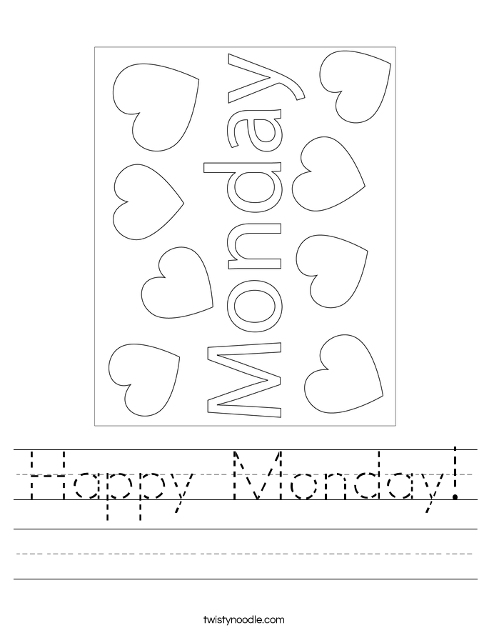 Happy Monday Worksheet - Twisty Noodle