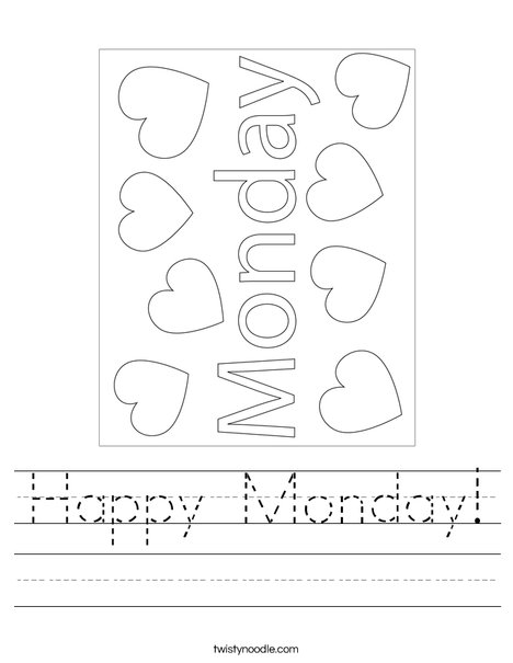 Happy Monday Worksheet Twisty Noodle Happy Monday Worksheet Twisty Noodle