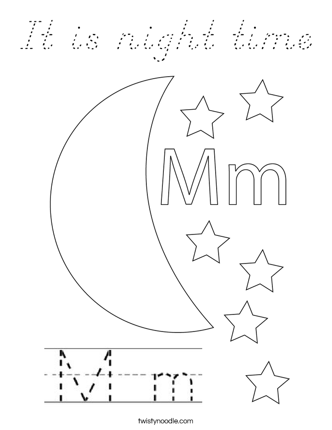 It is night time Coloring Page