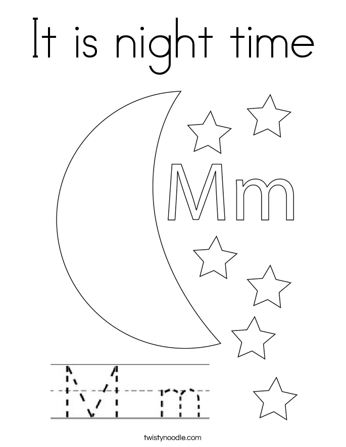 It is night time Coloring Page