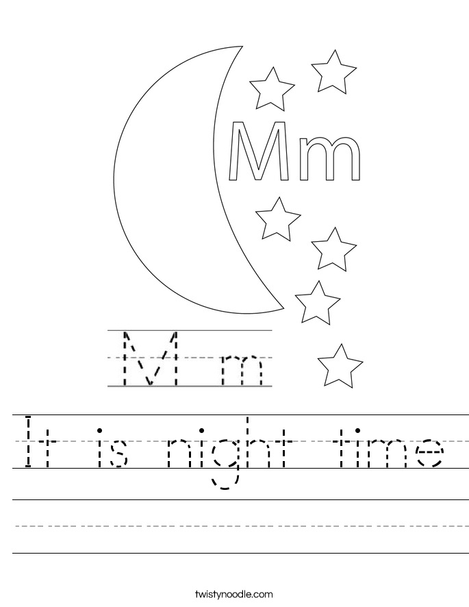 It is night time Worksheet - Twisty Noodle