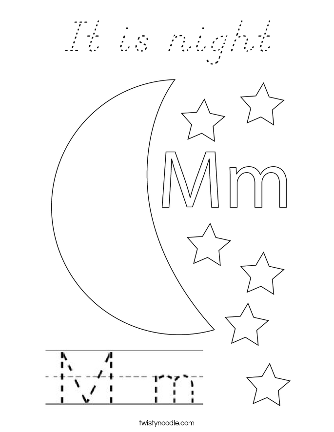 It is night Coloring Page
