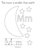 The moon is smaller than earth Coloring Page