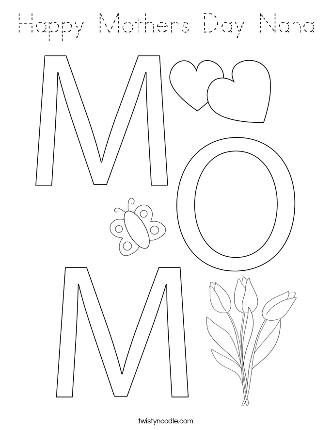 Happy Mother's Day Nana Coloring Page