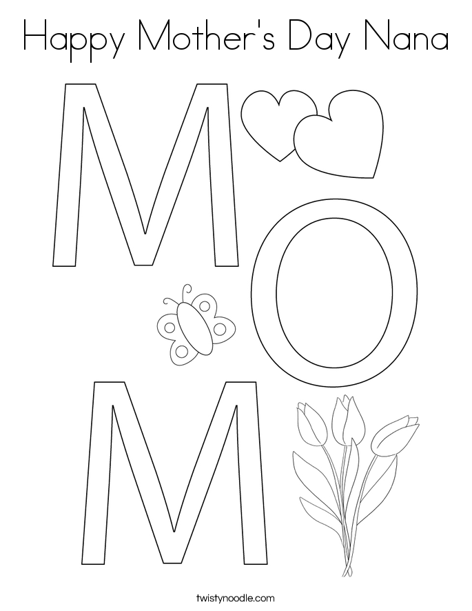 Happy Mother's Day Nana Coloring Page