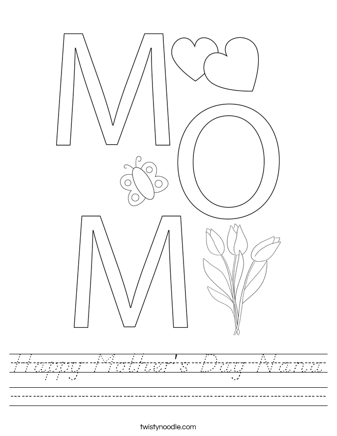 Happy Mother's Day Nana Worksheet