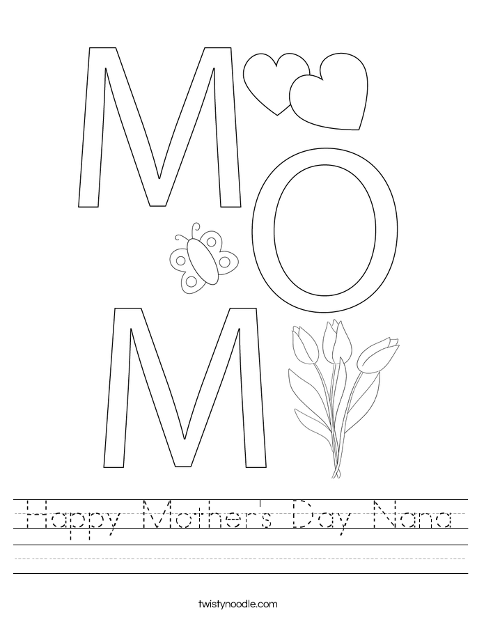 Happy Mother's Day Nana Worksheet