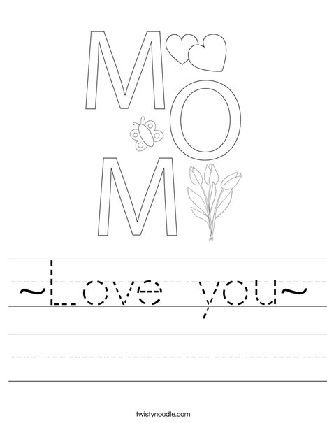 I Love You Heart Worksheet