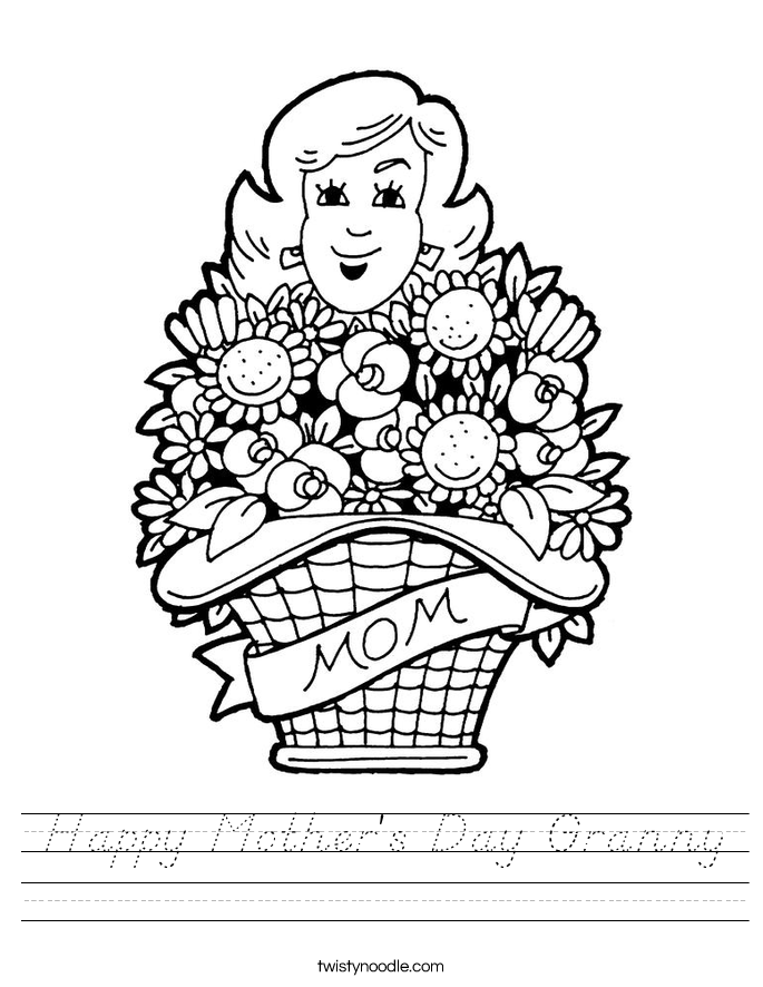 Happy Mother's Day Granny Worksheet
