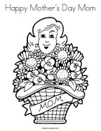 Happy Mother's Day Mom Coloring Page