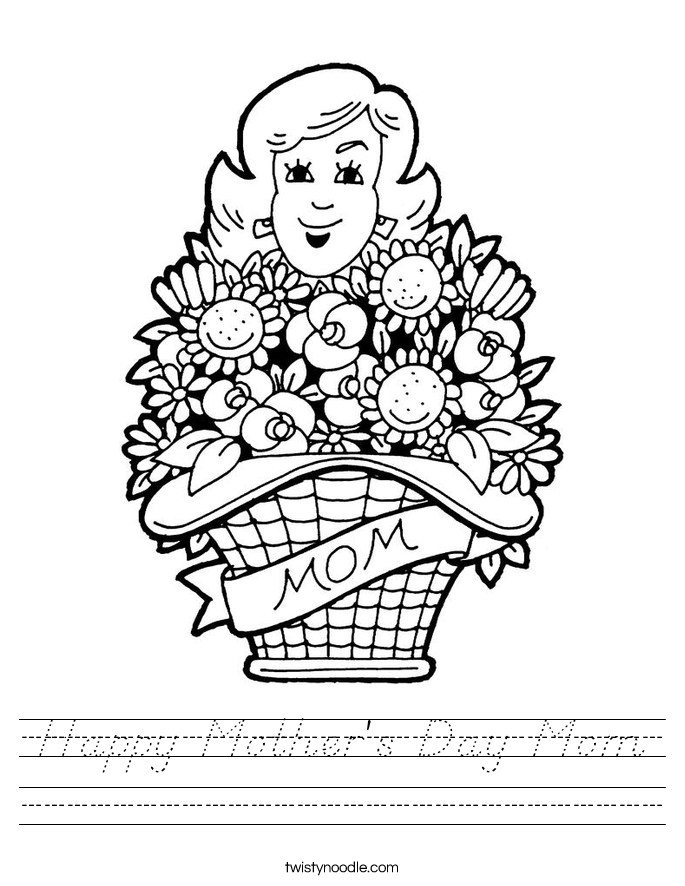 Happy Mother's Day Mom Worksheet