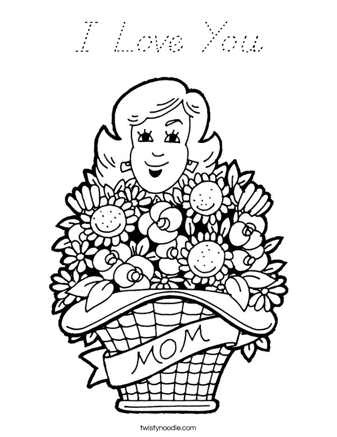 I Love You Coloring Page