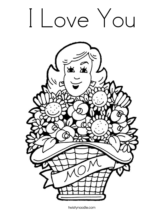 I Love You Coloring Page