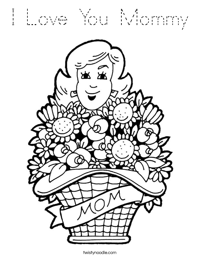 I Love You Mommy Coloring Page