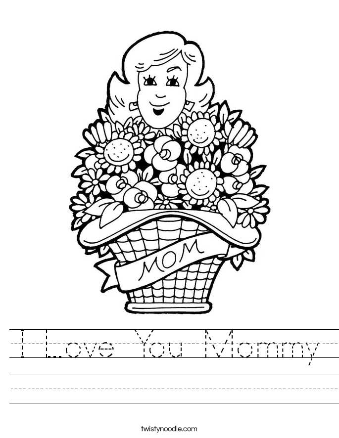 I Love You Mommy Worksheet