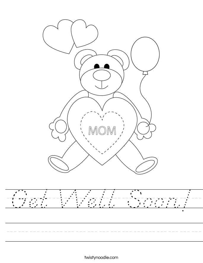 Get Well Soon! Worksheet