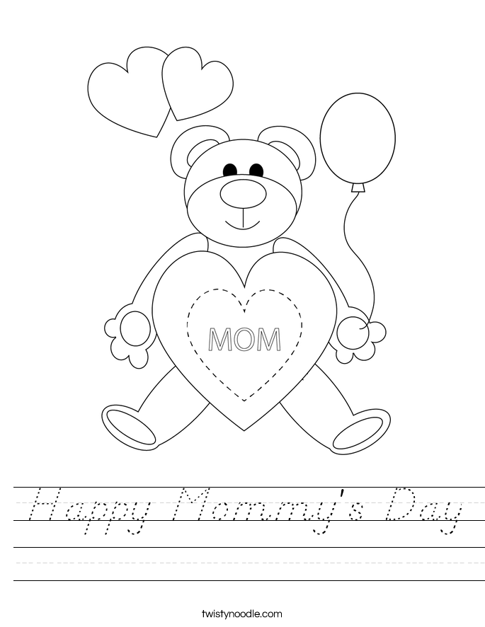 Happy Mommy's Day Worksheet